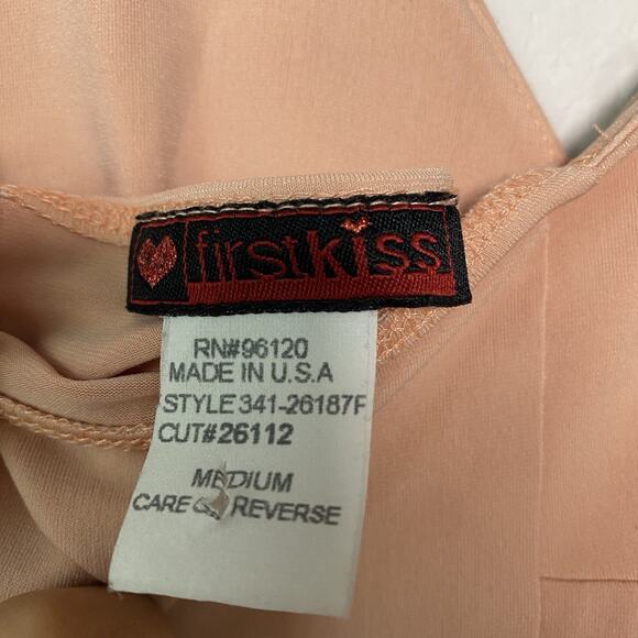 Vintage Peach Halter Top Medium Embellished Y2K Summer Boho Casual Flowy Babydol - Picture 3 of 7